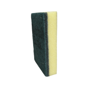 esponja con fibra verde para lavar platos