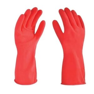 guantes de latex color rojo accesorio de limpieza