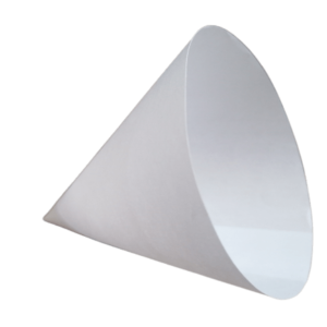 vaso de papel desechable color blanco tipo cono