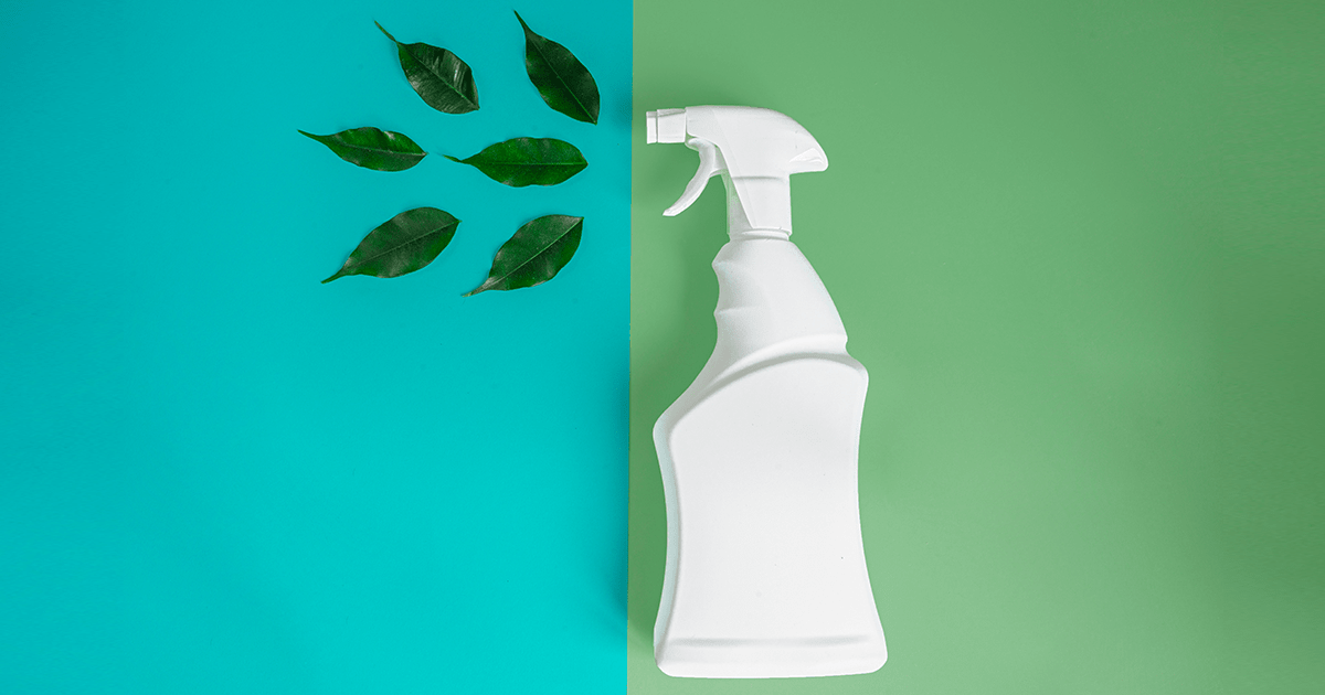 bote de producto de limpieza ecológico biodegradable ilustrativo